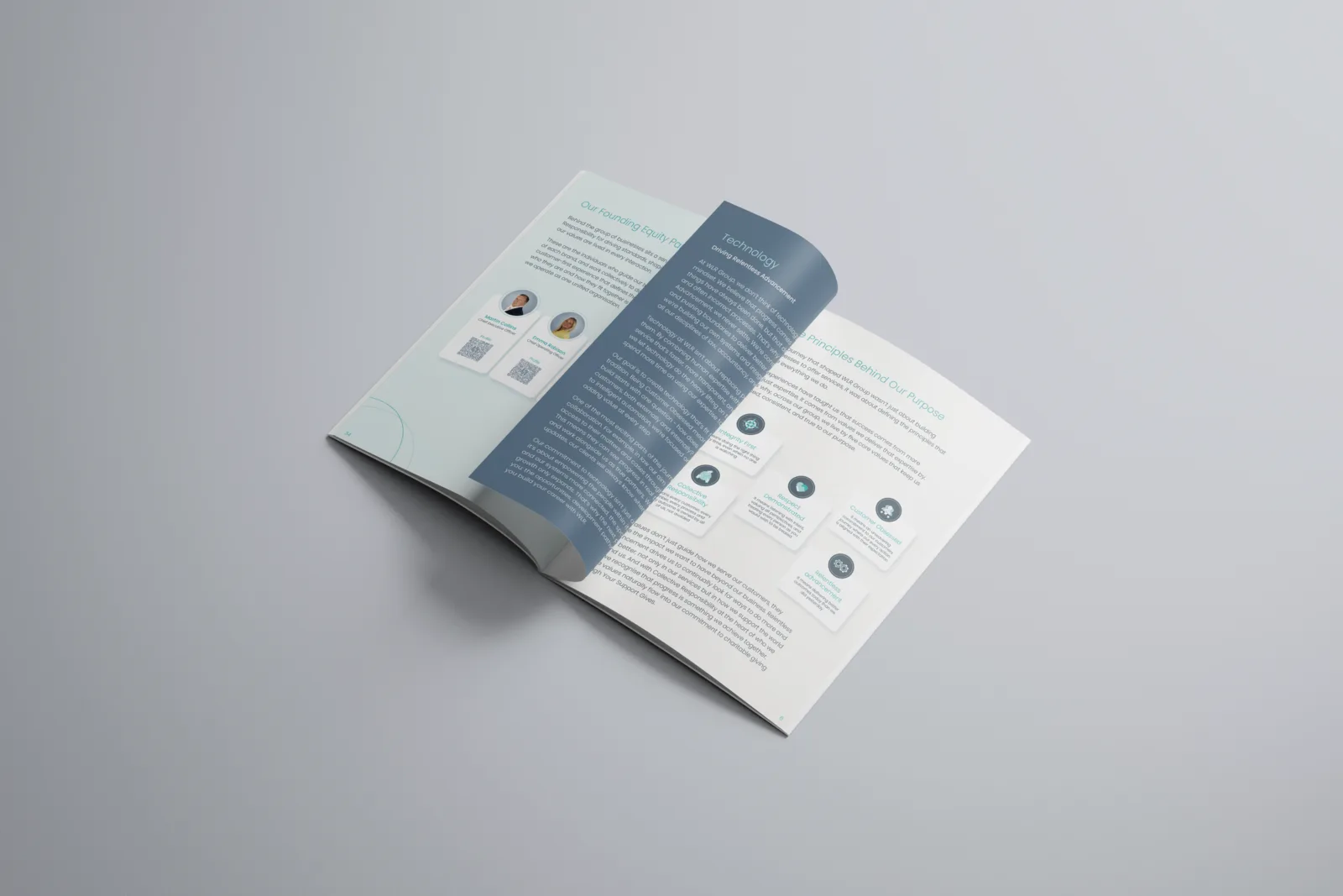Printed White Label Resources company blueprint open on a spread
